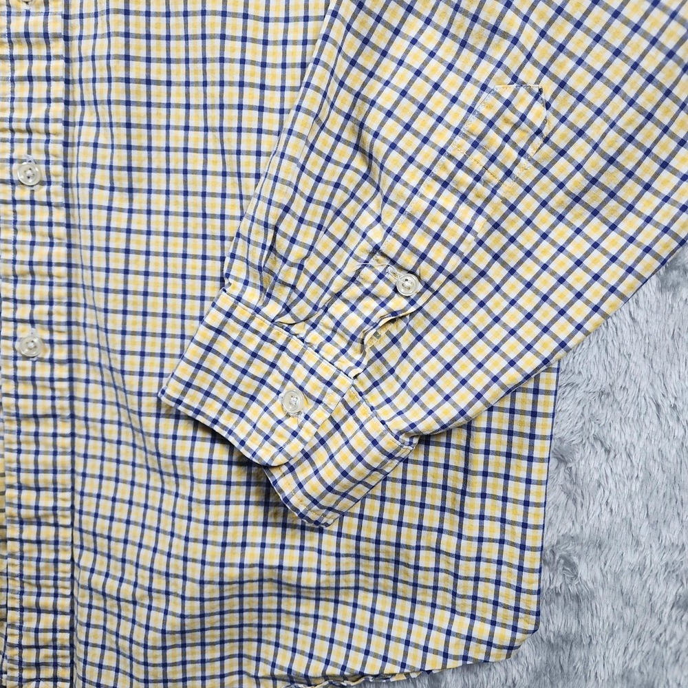 Ralph Lauren Shirt Mens 2XL XXL Yellow Blue Check Long Sleeve Button Down Cotton - Picture 4 of 13